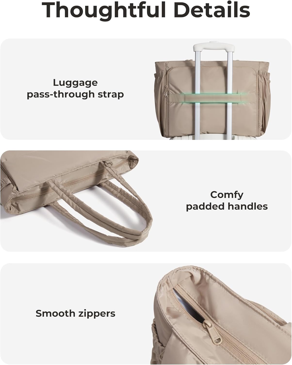 BAGSMART Yoga Tote Bag for Women with Knotted Handle, Lightweight Pilates Bag with Yoga Mat Holder, Gym Bag for Work Travel