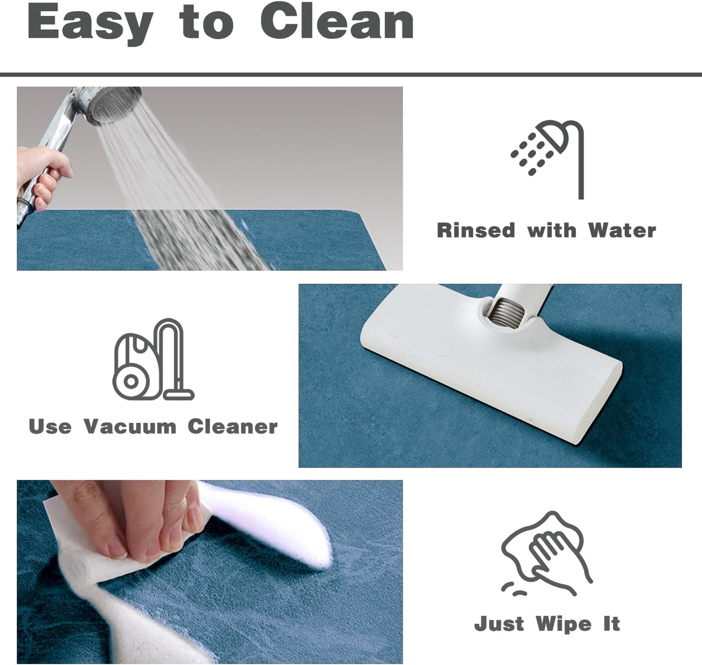 TYUU Bath Mat, Bathroom Rugs Non Slip Washable Thin Absorbent Quick Dry Bath Mat Fits Under Door Bathroom Floor Mat Perfect for Bath, Shower, or Sink 24"x36" Dark Grey