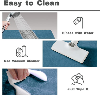 TYUU Bath Mat, Bathroom Rugs Non Slip Washable Thin Absorbent Quick Dry Bath Mat Fits Under Door Bathroom Floor Mat Perfect for Bath, Shower, or Sink 24"x36" Dark Grey