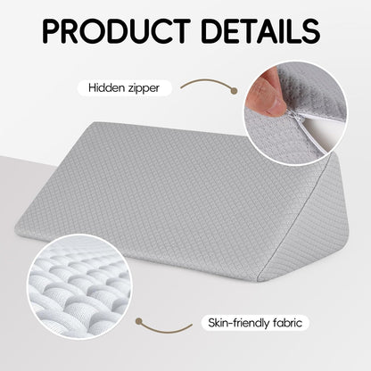 Small Wedge Pillow for Sleeping, Yoga, Meditation, Stretching, Small Wedge Pillow for Chair and Bed - Provide Support and Relieve Fatigue, Wedge Pillows for Bed Sores, Leg Elevation (Grey)