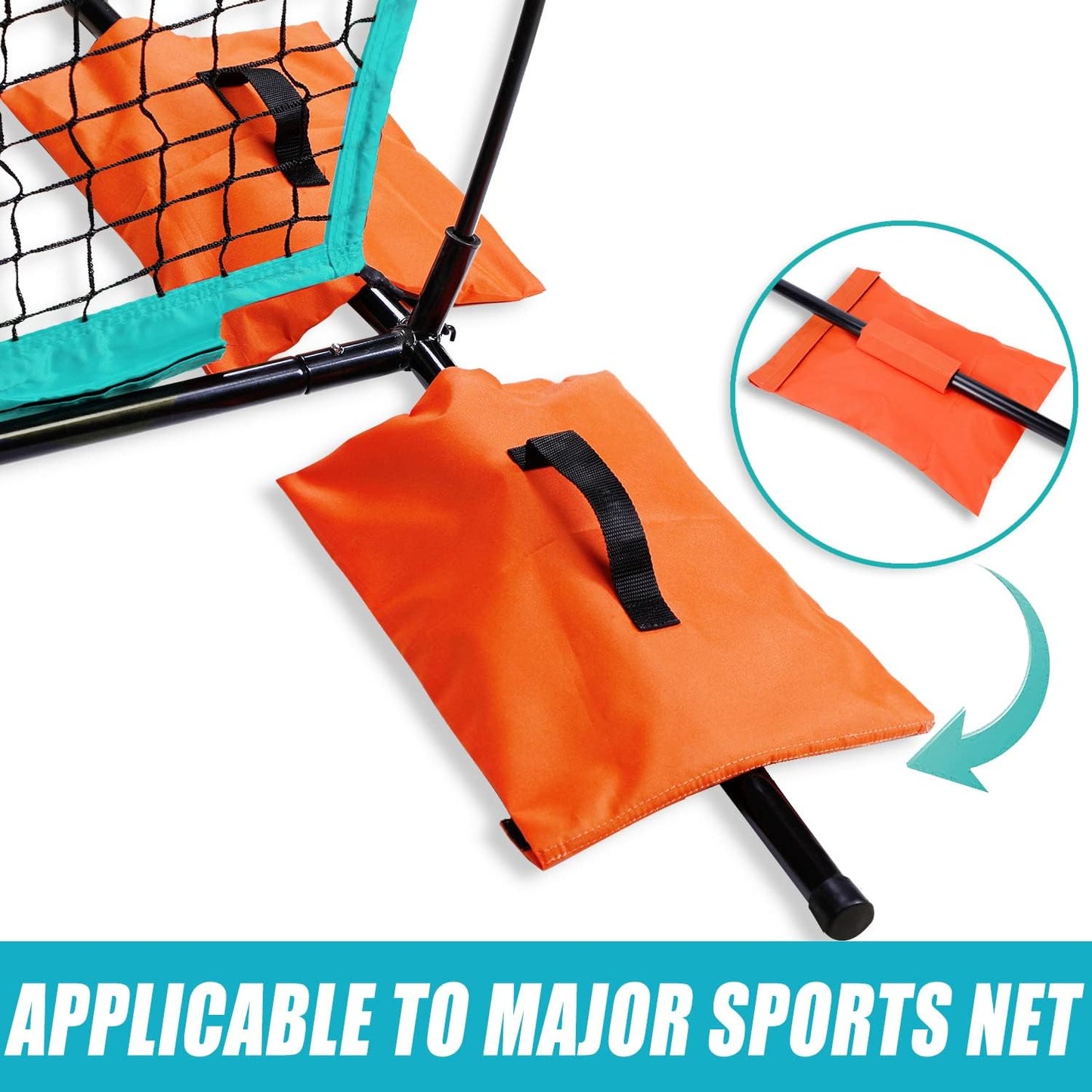 VISEMAN 4PCS Sports Net Sandbags, Weighted Anchor Bags for Baseball & Golf Nets,Soccer Goals, Hockey Nets