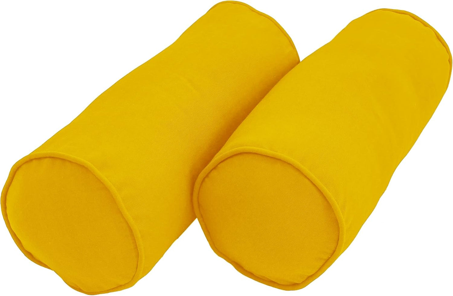 Blazing Needles Double-Corded Solid Twill Bolster Pillows with Inserts (Set of 2), 20" x 8", Burgundy