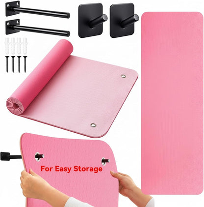 Briwooody Hanging Yoga Mat, Exercise Mat Non Slip Thick for Women and Men, Tear-resistant Fitness Pad with Reinforced Holes for Home Gym, Yoga, Pilates,stretching