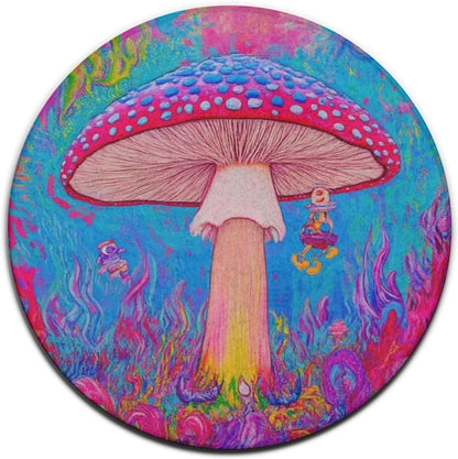 Home Decor Non Slip Kitchen Office Circle Rug, Machine Washable Modern Round Area Rug, Room Sofa Yoga Soft Round Carpet Purple Galaxy Trippy Space Astronaut Art, 36inch
