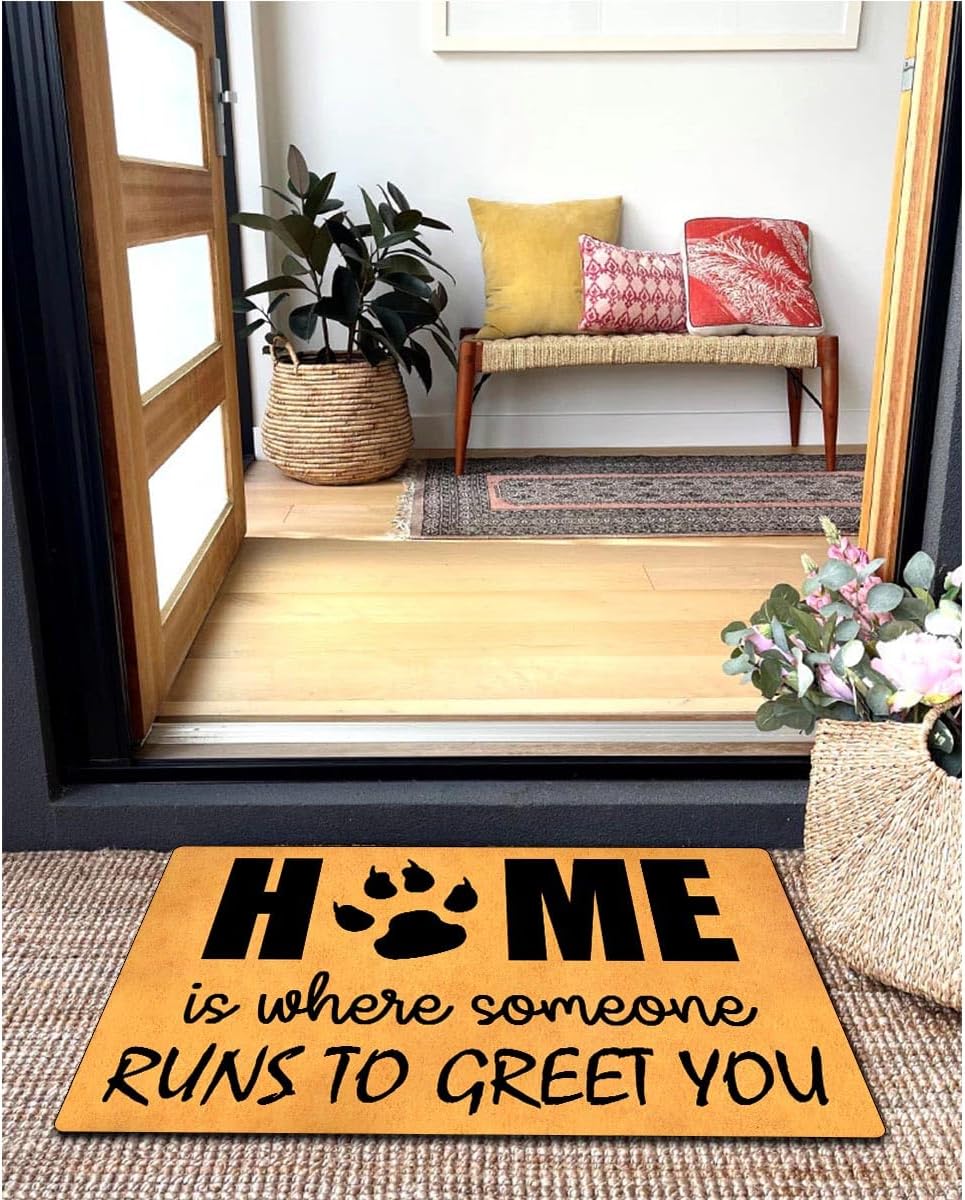 MELODADDY Funny Welcome Doormat Front Door Decor Rugs with Rubber Back 30"(L) x 18"(W) Personalized Matt Outside Entrance (Leave Your Worries At the Door Yoga Meditation Namaste)