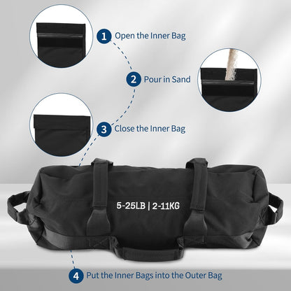 Adjustable Sand Bags for Working Out,Sandbags for Workout for Yoga, Strength Training and Full-Body Workouts
