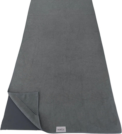 Yoga Towel, Non Slip Hot Yoga Mat Towel with Corner Pockets, Mat-Sized 24" x 72", 100% Microfiber Sweat Absorbent, Perfect for Hot Yoga, Bikram, Pilates and Yoga Mats (Purple)