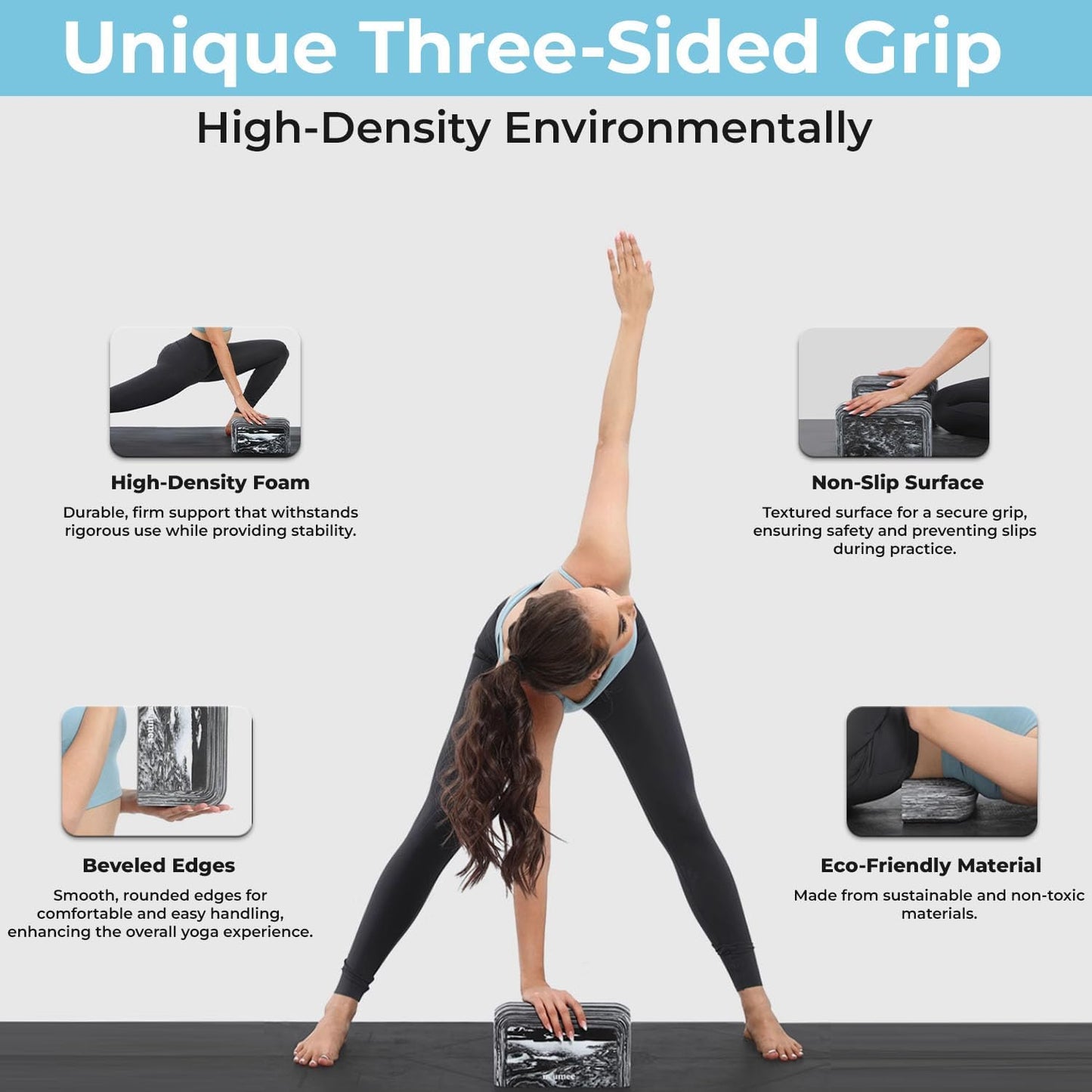 Yoga Block, 1 piece Lightweight, Arc Shape for Stable Grip, Ink Painting Design, Portable and Durable Yoga Brick for Enhanced Comfort and Support