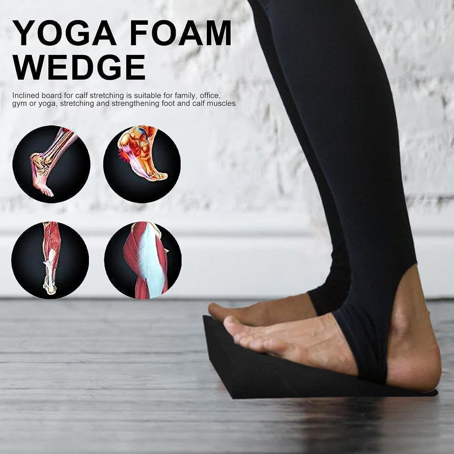 KYOFIS Yoga Foam Wedge, Slant Board for Squats EVA Calf Stretcher for Fitness, Pushup, Weightlifting, Yoga, Knees Over Toes Training (Size : 9x6x3cm)