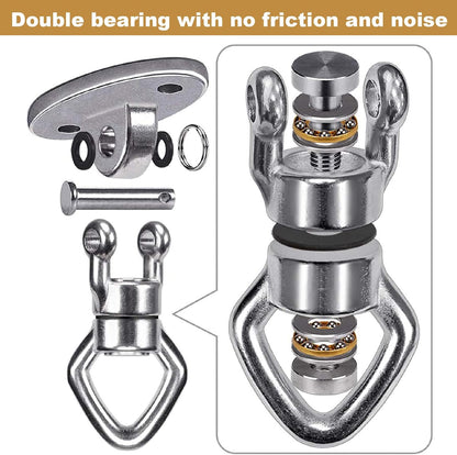 BeneLabel Swing Hanger with Bearing Swivel 800LB Capacity Stainless Steel Ceiling Mount Bracket Hanging Kit for Aerial Silks, Swings, Hammocks, Hanging Chair, Aerial Hoop, Heavy Bag, Yoga Swing