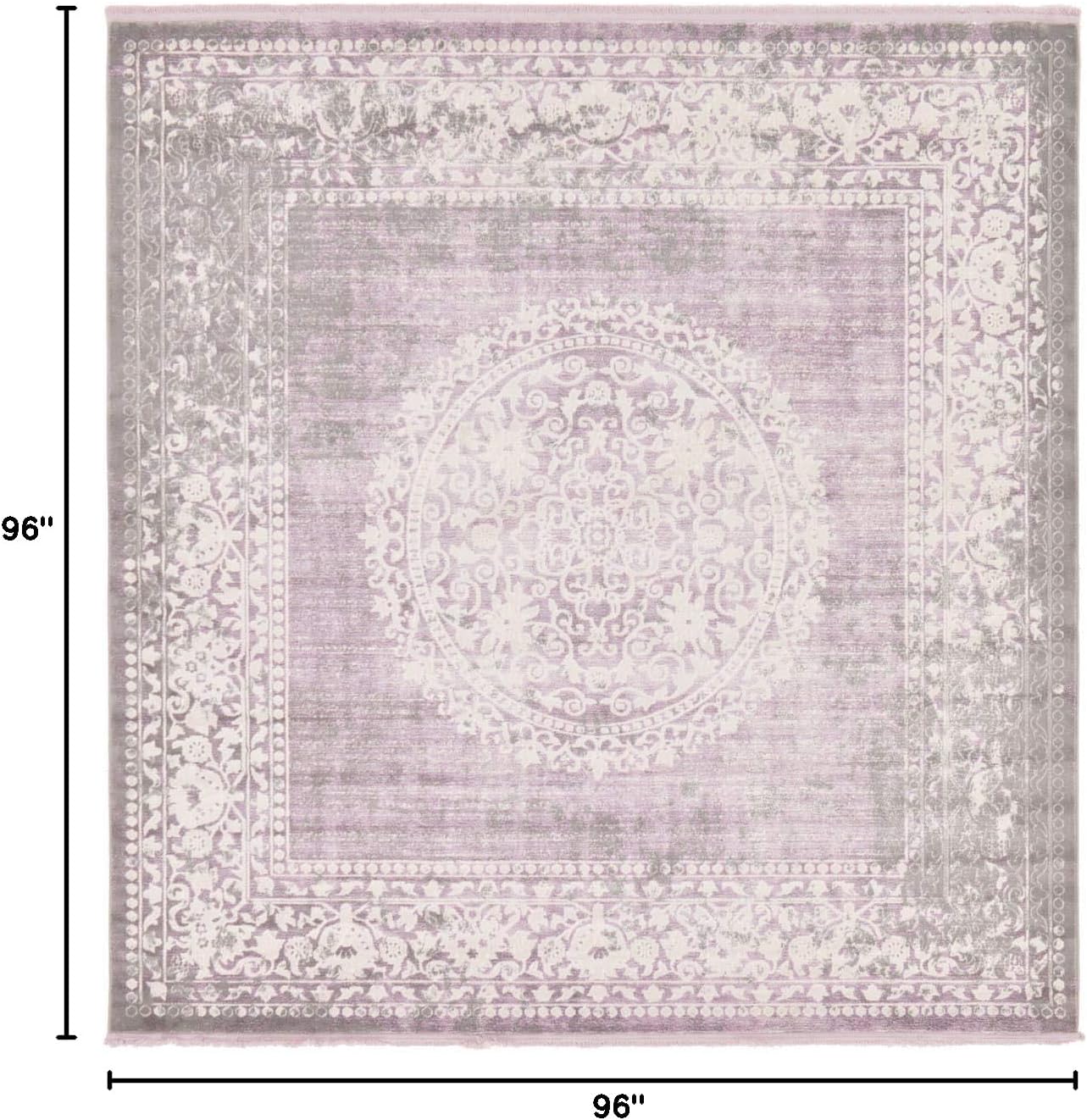 Unique Loom New Classical Collection Area Rug - Olwen (4'Round, Purple/ Gray)