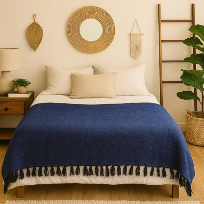 Open Road Goods Solid Color Mexican Yoga Blanket – Large Handwoven Throw for Yoga, Beach, Camping or Home – Soft and Durable Cotton Blend