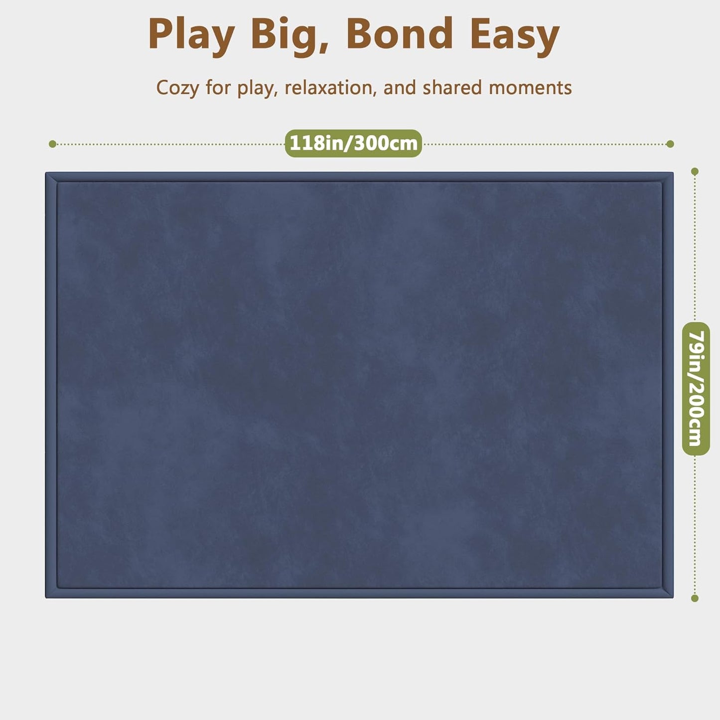 Baby Play Mat for Floor, 1.3'' Thick Memory Foam Tummy Time Mat - Super Soft Coral Velvet Nursery Rug with Non-Slip Backing, Crawling Rug for Toddlers/Infants, Yoga & Tatami Use, Oatmeal, 79''x 118''