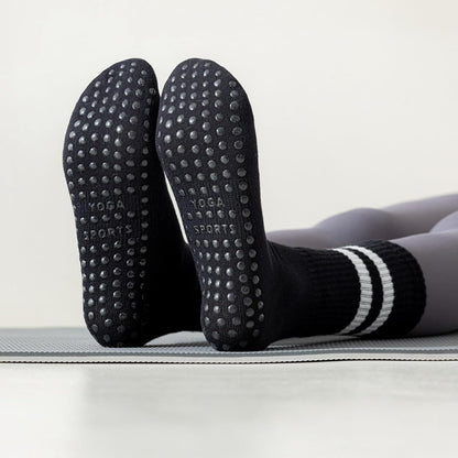 Tergy 8 Pairs Long Yoga Socks with Grip for Women Anti Skid Gripper Socks No Slip Socks for Pilates, Barre, Dance,Yoga