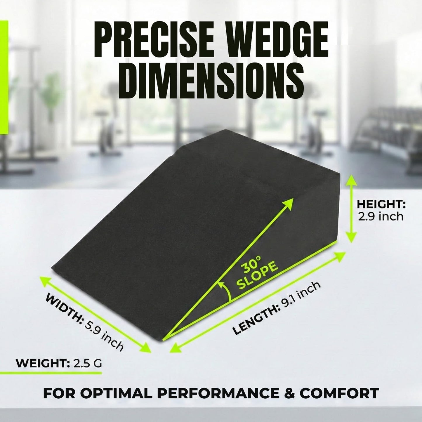 pack of 2 Squat Wedge, Supportive Foot Wrist Exercise Wedge for Squat, Yoga, Pushup, Balance, Stretch, Strength, Pilates, Plank, Physical Therapy - EVA Riser Block for Men & Women