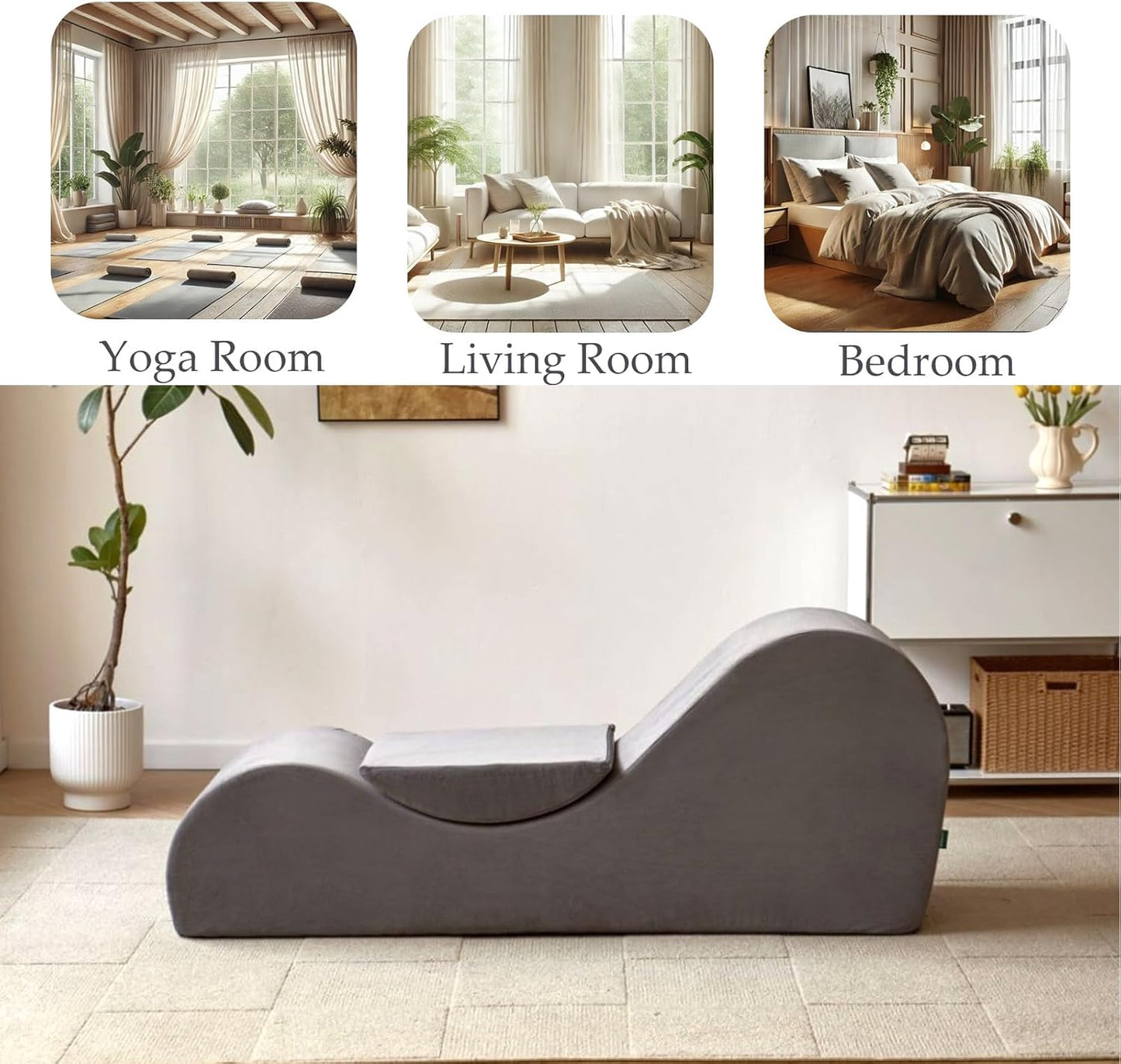 Yoga Chair, Yoga Chaise Lounge Chair Indoor, Yoga Chairs for Adults Exercise, Stretching, Relaxation, Ergonomic Design, Tantra Chair for Bedroom Living Room