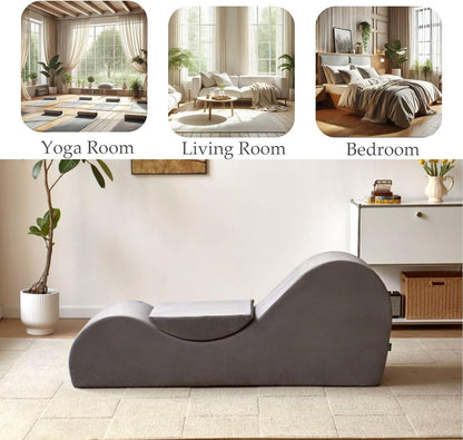 Yoga Chair, Yoga Chaise Lounge Chair Indoor, Yoga Chairs for Adults Exercise, Stretching, Relaxation, Ergonomic Design, Tantra Chair for Bedroom Living Room
