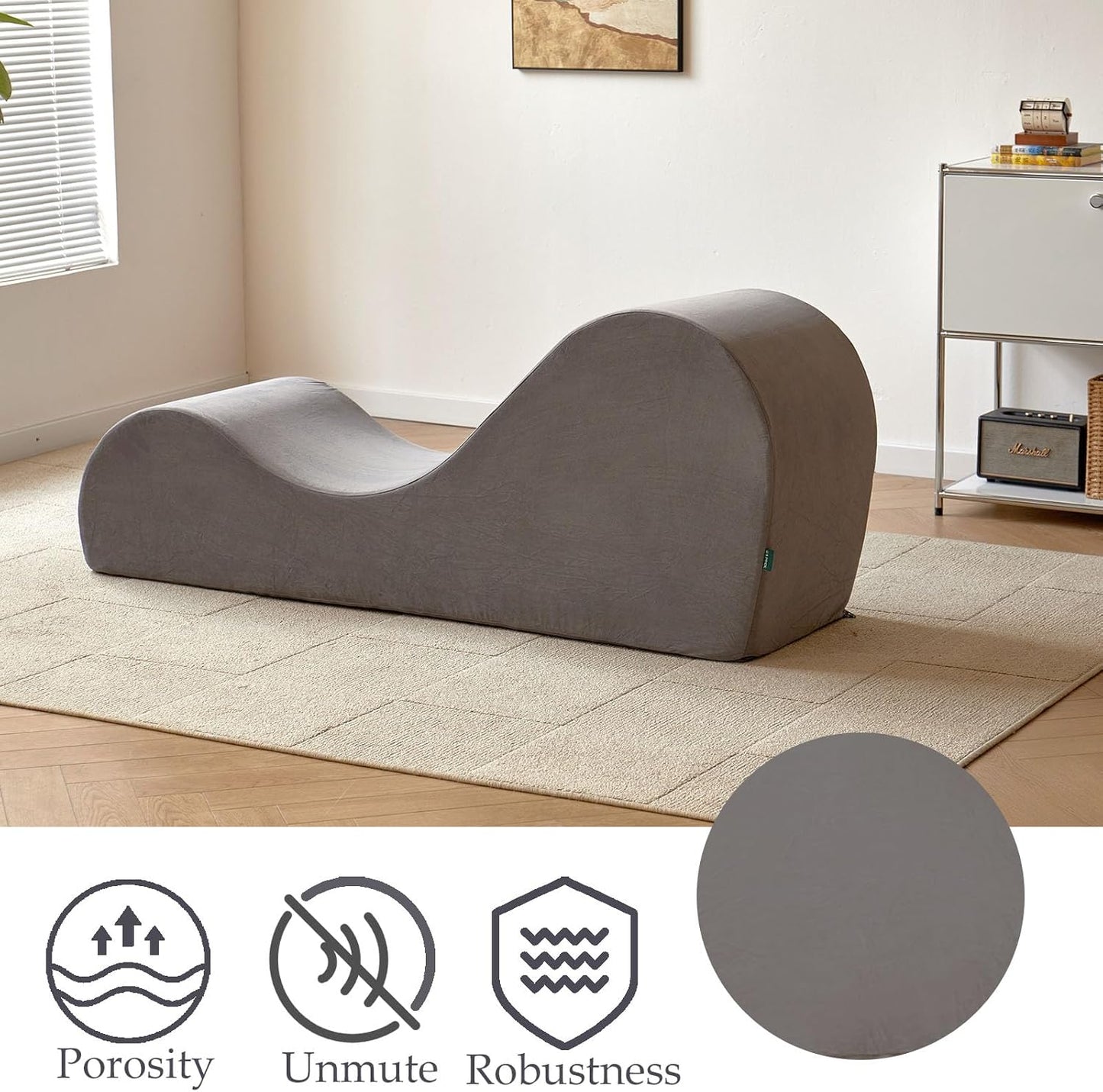 Yoga Chair, Yoga Chaise Lounge Chair Indoor, Yoga Chairs for Adults Exercise, Stretching, Relaxation, Ergonomic Design, Tantra Chair for Bedroom Living Room