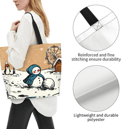 Tote Shoulder Bag Large Durable Reusable Eco-friendly Handbag Lightweight Stylish for Daily Use-19.7x15.7x5.9 Inch - Colors B