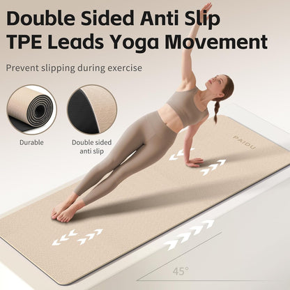 PAIDU Yoga Mat 8mm Super Thick TPE Fitness Mat | SGS Certified | Non-Slip, Odorless & Tear-Resistant | Unisex with Strap | for Yoga, Pilates, Meditation & Home Workouts