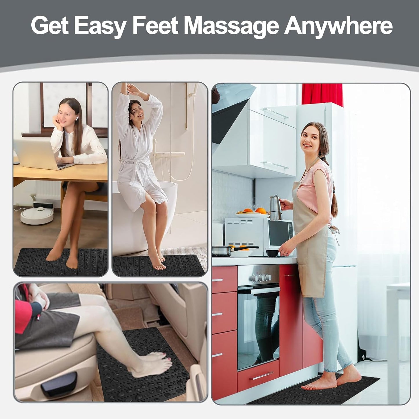 Portable Feet Acupressure Mat, Foldable Foot Massager Mat, Pressure Point Massage Pad, Anti Fatigue Office Standing Desk Pad, Stand Up Pad, Relieve Foot Pain