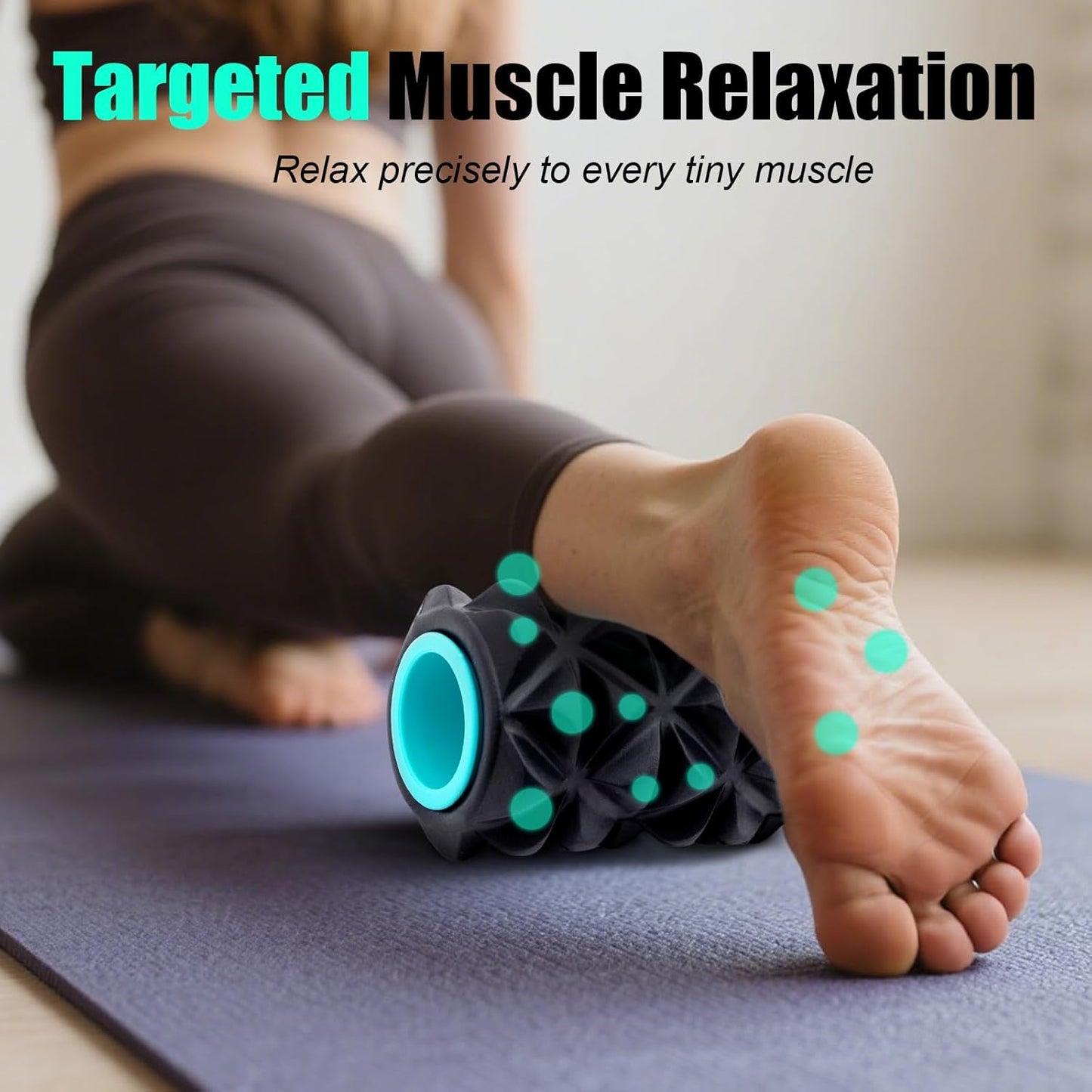 Back Roller Wheel - 3 Pack Yoga Foam Roller for Physical Therapy & Back Stretcher, Deep Tissue Massage for Pain Relief & Stretching | Green.
