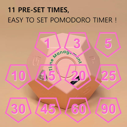 Cube Pomodoro Timer - Flip to Start Countdown, Rechargeable Mini Productivity Timer for Study, Office, 11 Preset Times, Silent/Vibration, Time Management Tool for Kids & ADHD (Yellow)