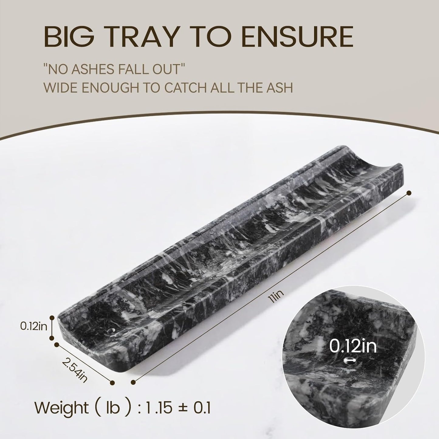 Koville Marble Incense Holder, Incense Holder for Sticks, Incense Sticks Holder Ash Catcher for Meditation Yoga SPA, Natural Stone Incense Burner, Home Table Decor (Green)