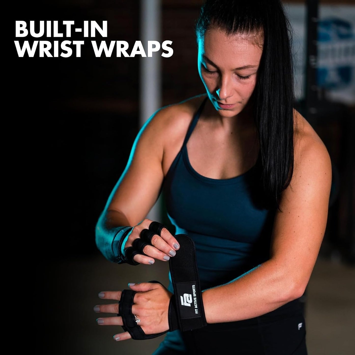 Fit Active Sports New Ventilated Weight Lifting Workout Gloves with Built-in Wrist Wraps for Men and Women - Great for Gym Fitness, Cross Training, Hand Support & Weightlifting.