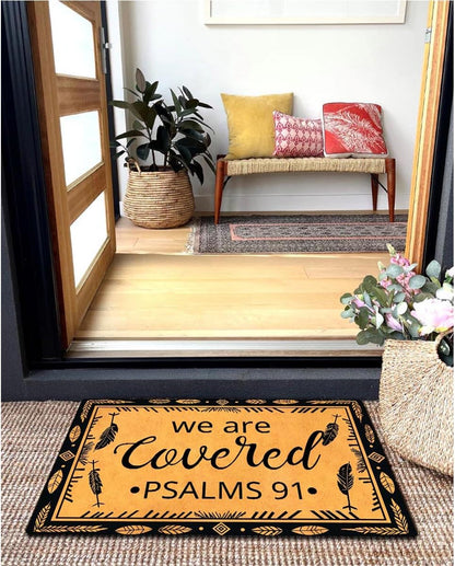 MELODADDY Funny Welcome Doormat Front Door Decor Rugs with Rubber Back 30"(L) x 18"(W) Personalized Matt Outside Entrance (Leave Your Worries At the Door Yoga Meditation Namaste)