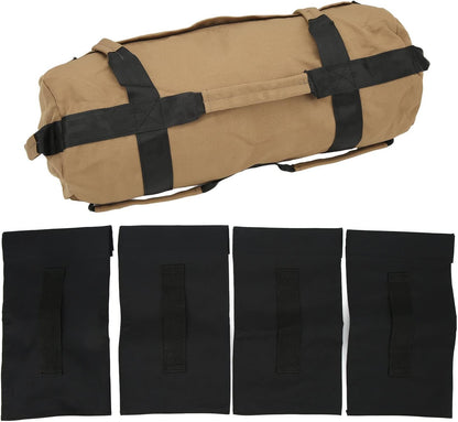 Multi Purpose Oxford Fabric Workout Sandbag with 6 Handles and Filler Bags for Indoor Gym Easy Adjustment, Easy Storage