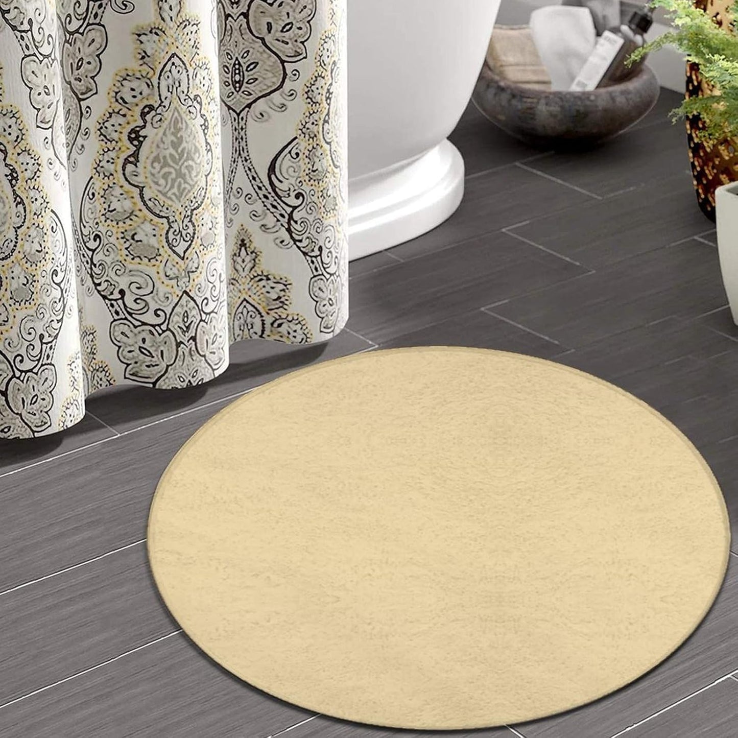 Women's Large Home Decor Mat, Soft Round Yoga Carpet, Non Slip Machine Washable Home Office Circle Rug Purple
