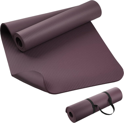 KEEP Extra Thick NBR Yoga Mat for Women & Men, 10mm Thick, 72”x24” Large Exercise Mat with Non-Slip Workout Mat for Yoga, Pilates, Stretching, Meditation – Wide & Cushioned Fitness Mat