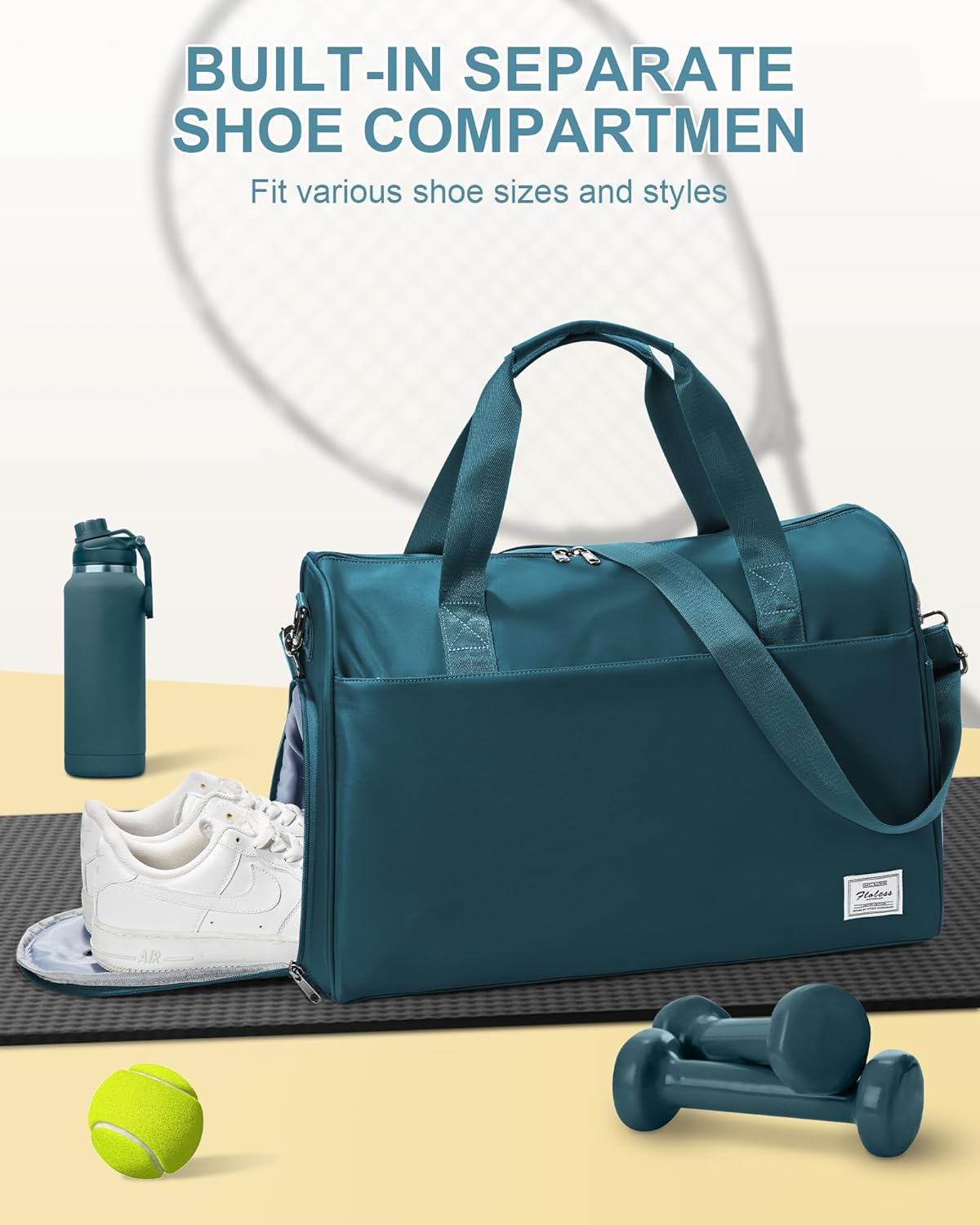 Gym Bag Womens Mens with Shoes Compartment and Wet Pocket Travel Duffel Bag for Women for Plane Sport Gym Tote Bags Swimming Yoga Waterproof Weekend Overnight Carry on Bag Hospital Holdalls - Colors C