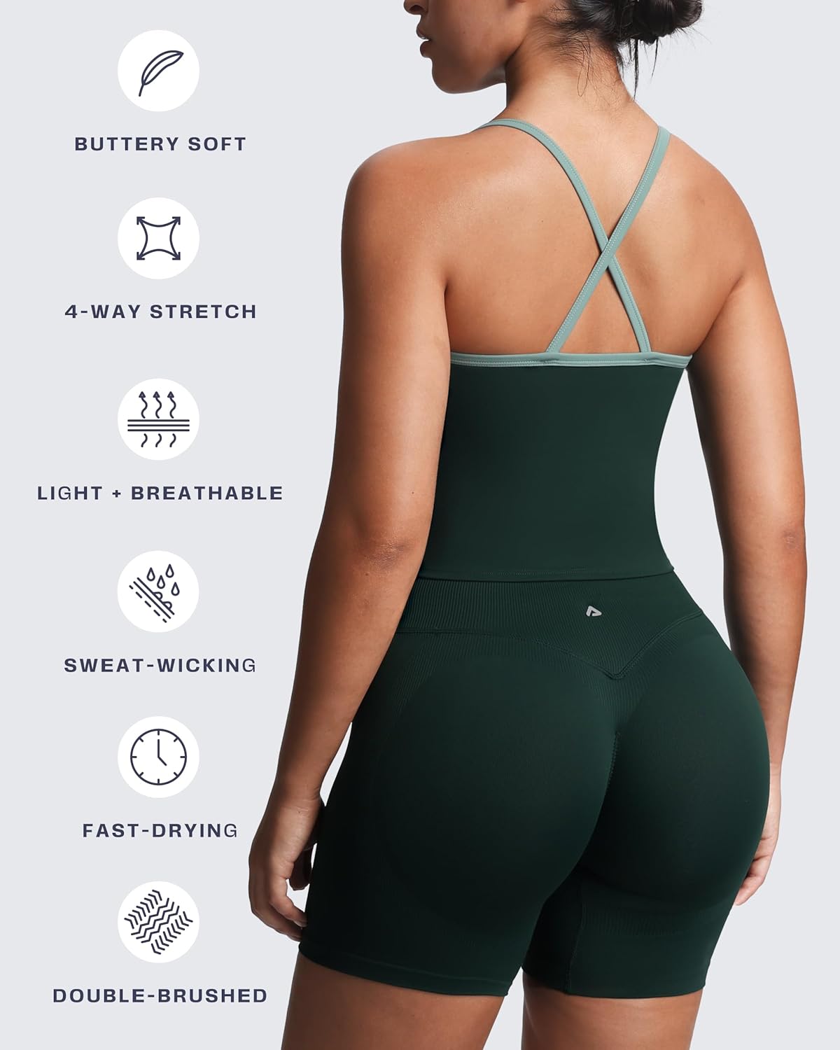 Aoxjox Women's Workout Sleeveless Color Block Lexi Tank Tops Contrasting Strap Cross Back Yoga Curve Longline Crop Top