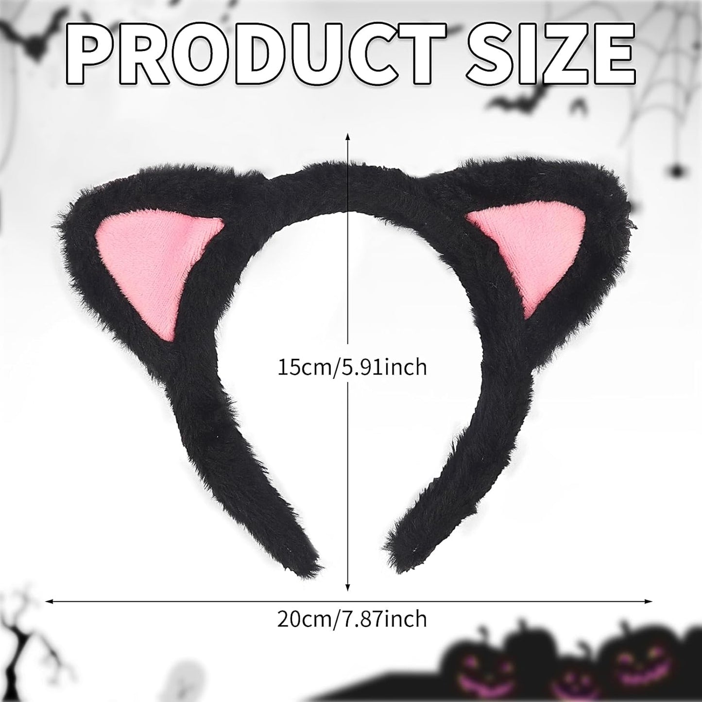 Cat Ears Headband, Plush Fuzzy Hairbands for Cosplay, Makeup, Yoga, and Photo Props for Adults