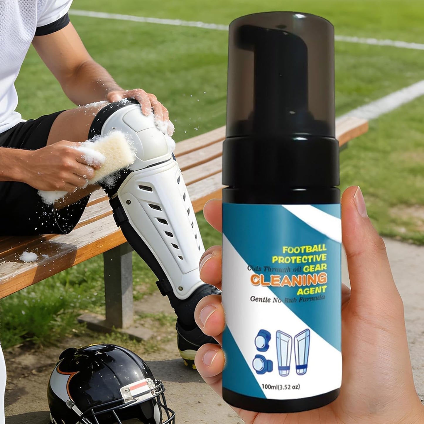 Gym Equipment Cleaner - 100ml Sports Gear Foam Deodorizer Wash | Goalkeeper Glove Spray,for Shoes Work Boots Clothing Helmet Pads Yoga Mats Hockey Baseball Football