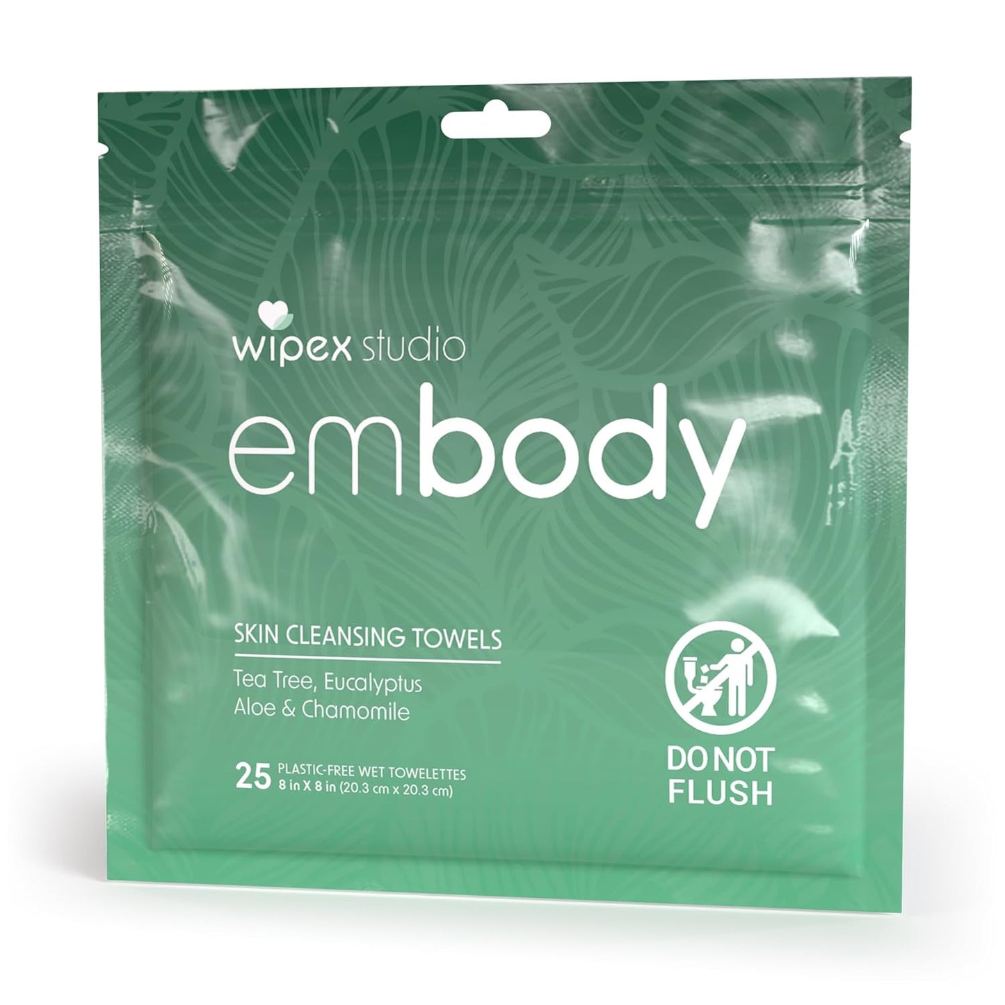 Wipex Studio Yoga Embody After Exercise Body Wipes 25ct - Athlete Body Wipes Infused with Tea Tree & Eucalyptus Oils, Ideal for Yoga, Pilates & Martial Arts, Compostable & Travel-Friendly
