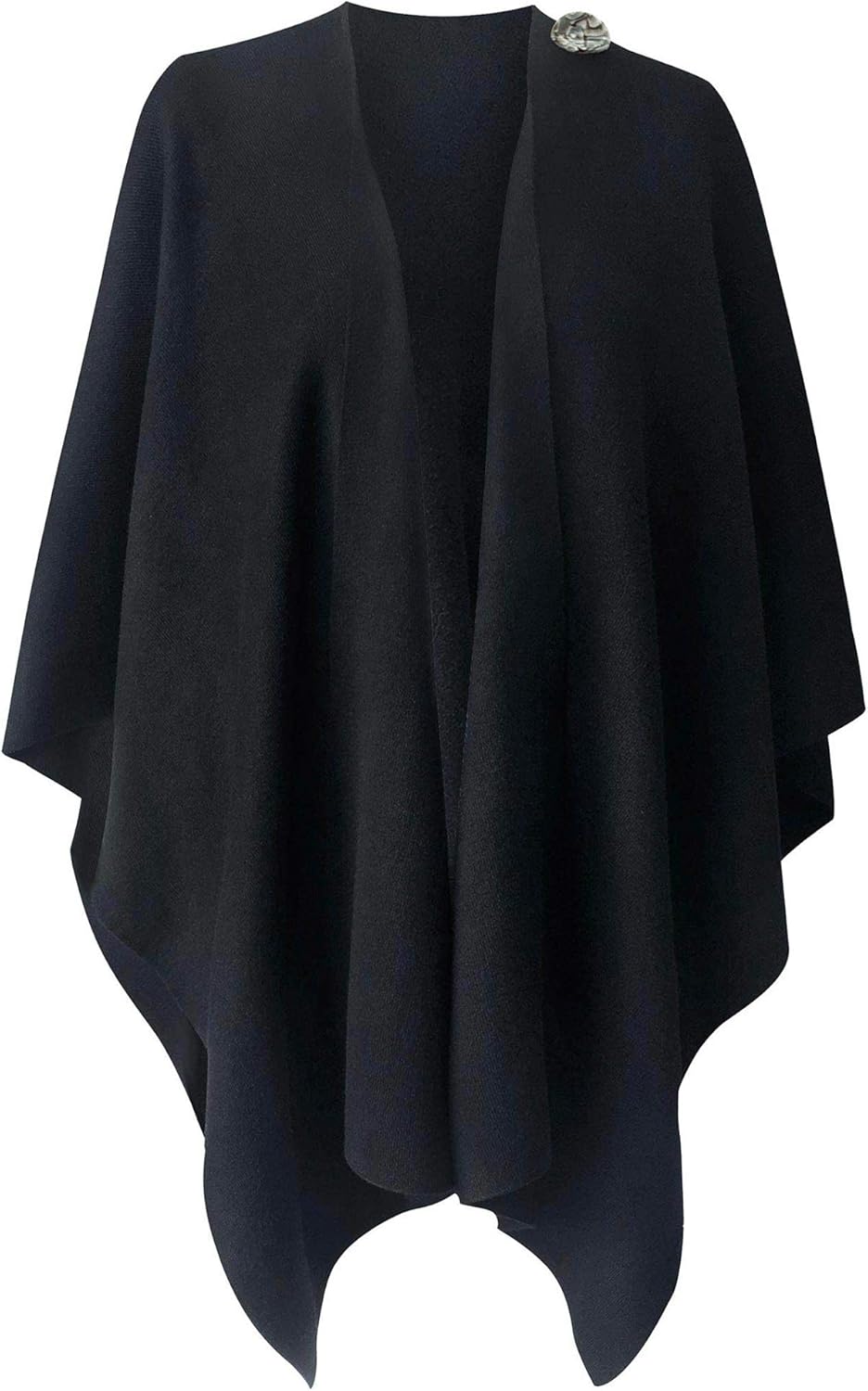 PULI Womens Large Cross Front Poncho Sweater Wrap Topper Knitted Elegant Shawls Cape for Fall Winter