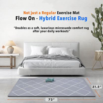 Home Exercise Rug – Luxury 1/2" (10MM) Extra Thick Yoga Mat, Non-Slip Suede & Natural Rubber, Long & Wide for Stretching, Fitness & Decor – 72" x 31.5"
