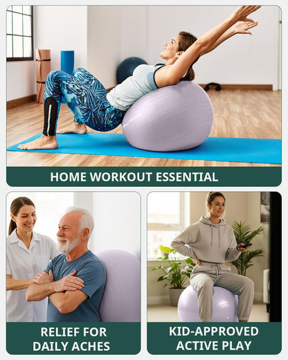 Trideer Exercise Ball Yoga Ball,Office Seating & Balance Ball Chair, Stability Ball for Pilates, Physical Therapy,Core Training & Balance Improvement & Stretching