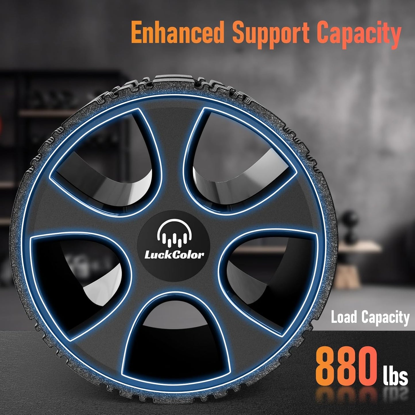 Back Roller, Back Wheel Targeted Back Pain Relief, Yoga Wheel Muscle Massage, Foam Roller for Trigger Point Therapy Physical, Stretching & Exercise, 880lbs Capacity, 10 Inch (Black+Acid Blue)