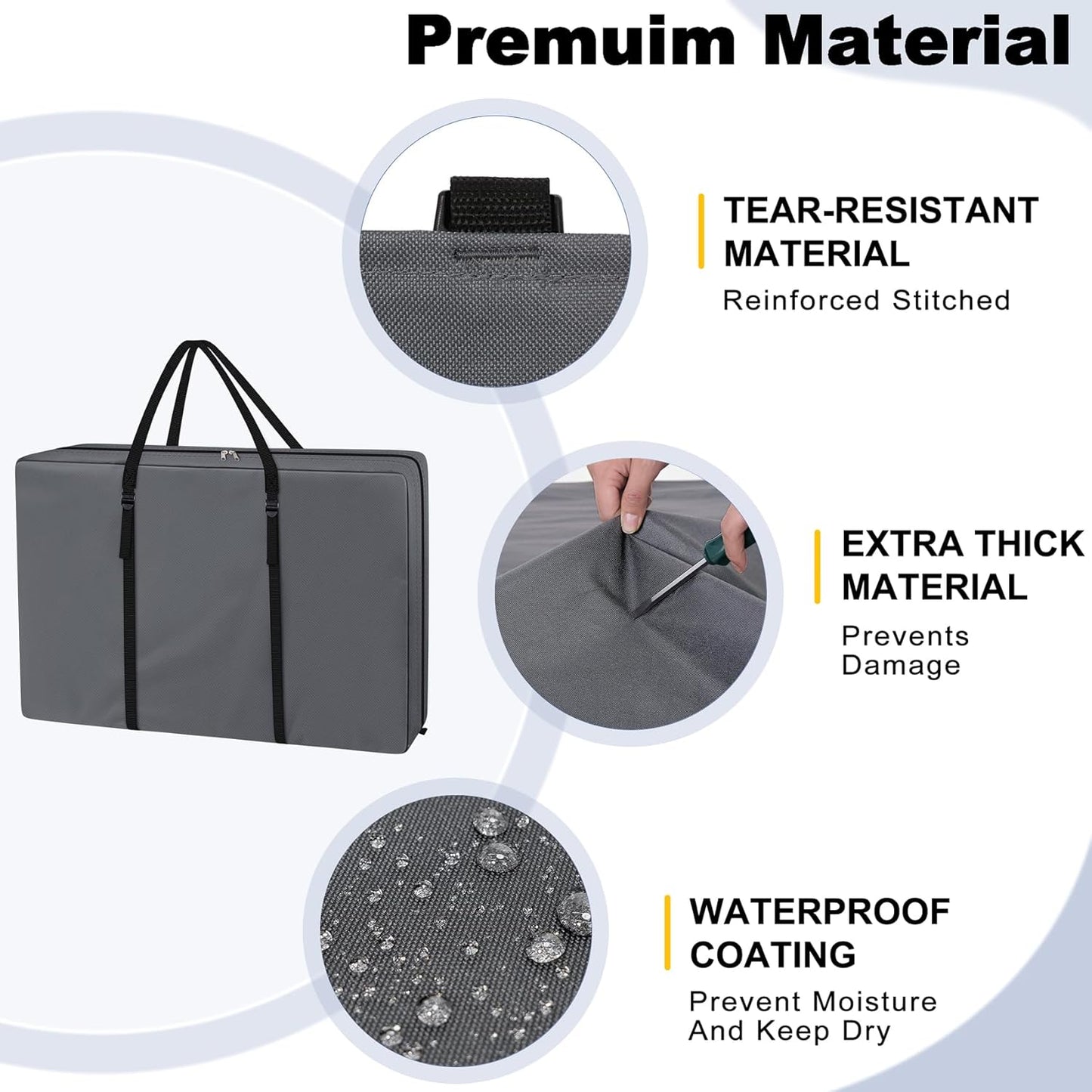 Explore Land Heavy Duty Chair Storage Bag for Folding Longue Zero Gravity Light Weight Transport Folding Rollator Walker (Black)