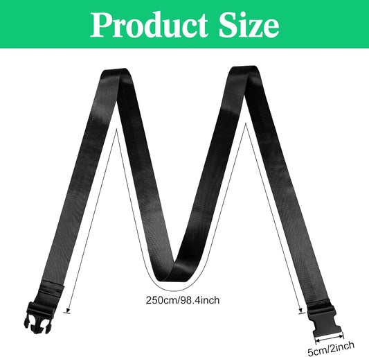 Extremity Mobilization Belt Manual Traction Mobility Strap Adjustable Fun Gait Belts for Stretching Yoga Leg Shoulder Exercise (Black)