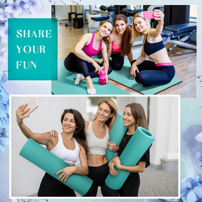 Timgle 6 Pcs 10mm Thick Yoga Mat Bulk 68 x 24 Inches Anti-slip Tear-resistant Exercise Mat Adult Gym Mats for Fitness, Stretching, Workout and Studio, Outdoor Yoga, Pilates