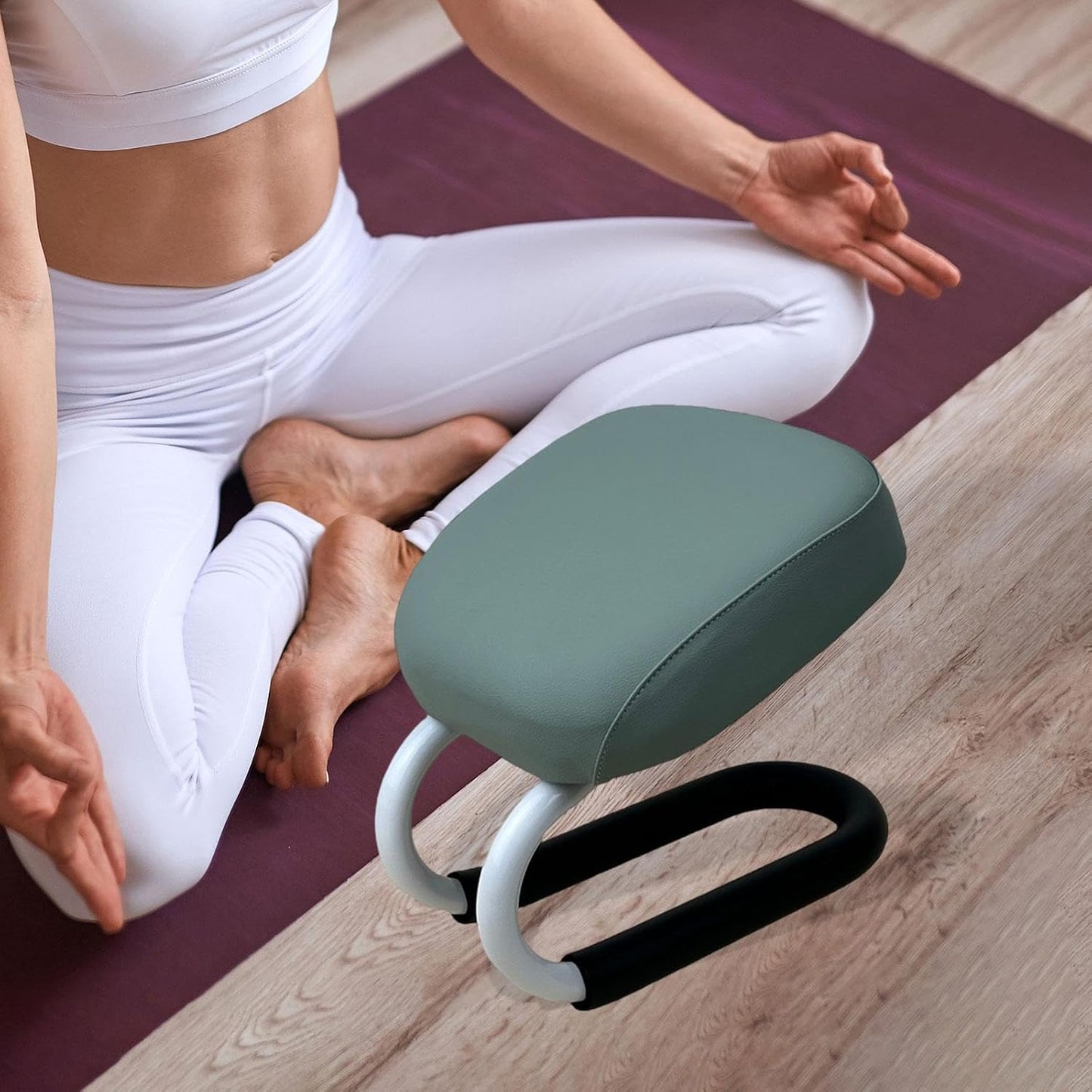 Menolana Kneeling Meditation Stool, Prayer Bench Adjustable Height, Portable Meditation Bench, for Studio Yoga Praying Prayer, Black