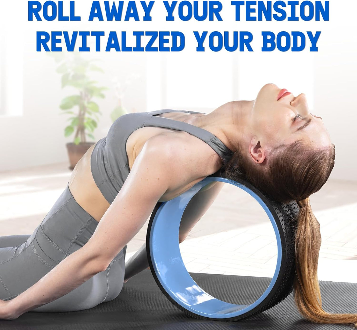 Yes4All Yoga Wheel Roller, 500 lb Capacity Back Cracker Roller for Comfort HIPS & Neck, Available in 6”/10”/12” Sizes