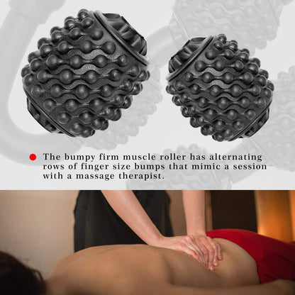 Cellulite Massage Tool, Anti-Cellulite Roller- Lymphatic Drainage Massager - Muscle Roller, Deep Fascia Massage, Dimpled Skin Removal, Legs/Thighs/Buttocks, Smooth Skin (14 Wheel - Blue)