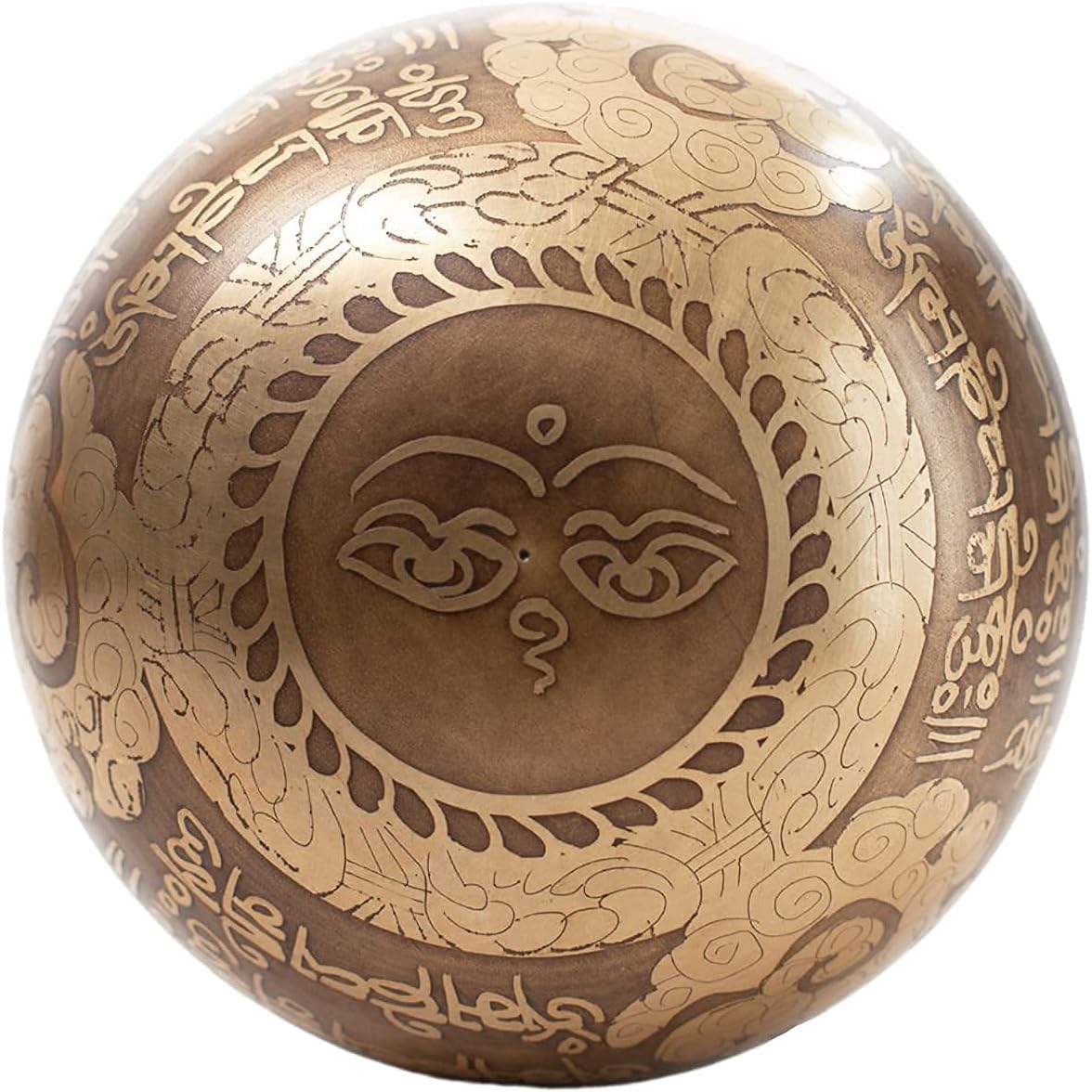 Premium Tibetan Singing Bowl Set – Handmade in Nepal Sound & Meditation Bowl – Spiritual Decor for Yoga, Wellness Spaces & Relaxation by Himalayan Bazaar (Brown & Red)