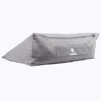 Meditation Cushion – Ergonomic Zafu Pillow for Yoga and Mindfulness – Washable Cover, Natural Buckwheat Fill, Premium Fabric (Cotton Blend/Polyester Variant) (Steel Gray, Medium)